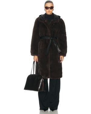 Mimchik Penny Maxi Faux Fur Coat - Black