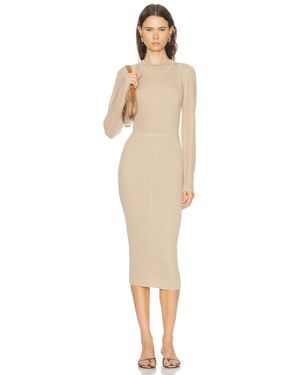 Acne Studios Kred Thin Rib Dress - Natural