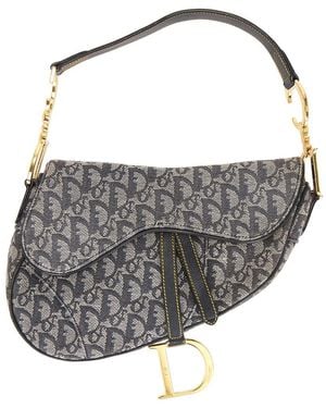 Dior Trotter Oblique Saddle Bag - Gray