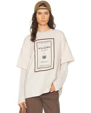 Acne Studios Edra Double Book Cover T-Shirt - Natural
