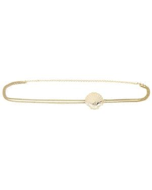 ROWEN ROSE Oversize Shell Chain Belt - Metallic