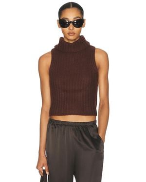 SABLYN Saige Cropped Turtleneck Top - Red