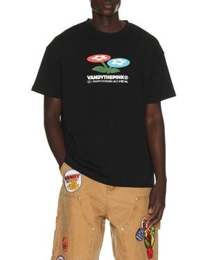 VANDY THE PINK Two Flower Tee - Black