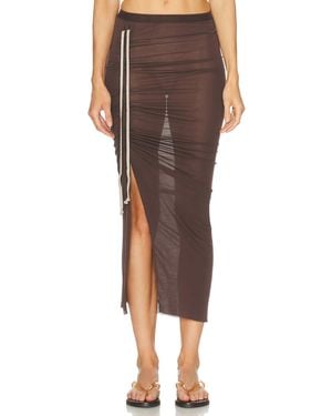 Rick Owens Edfu Knee Skirt - Brown