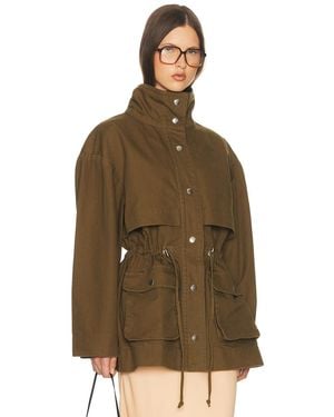 Helsa Garment Washed Utility Jacket - Brown