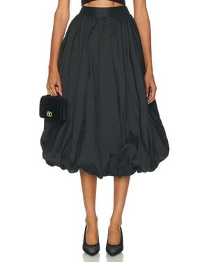 PATBO Taffeta Bloom Bubble Midi Skirt - Black