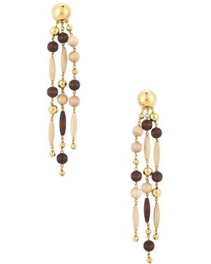 Rabanne Wood Dangle Earrings - Metallic
