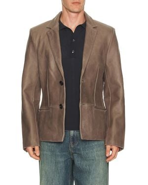 Won Hundred Oliver Leather Blazer - Brown