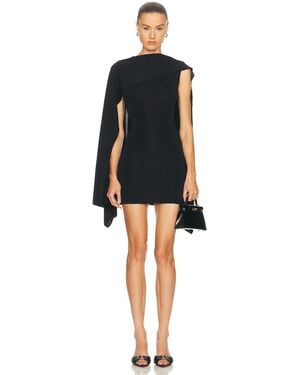 L'academie By Marianna Nasim Knit Cape Mini Dress - Black