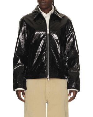 sunflower Short Leather Jacket - Black