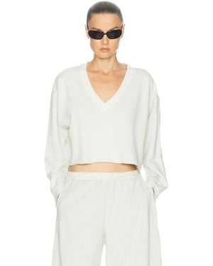 Beyond Yoga Fade Out Cropped Long Sleeve Sweatshirt - White