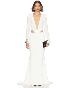 Monot Cut Out Draped Gown - White