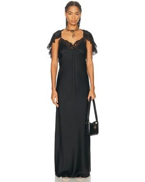 Chloé Lace Shoulder Maxi Dress - Black