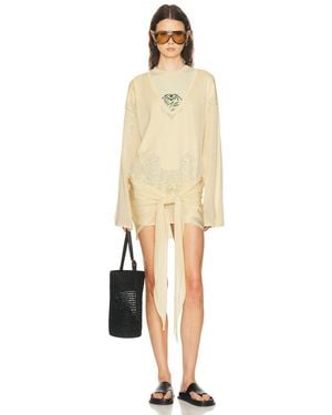 The Attico Wrap Dress - Natural