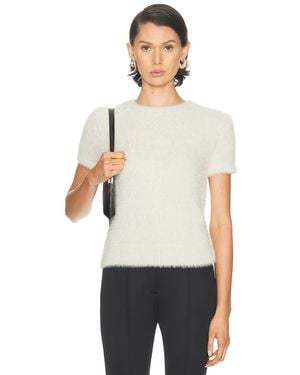 Helmut Lang Crop Eyelash Tee - White