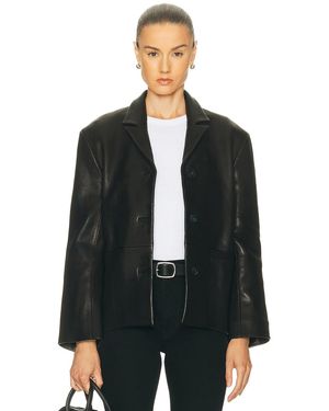 GRLFRND Marlo Leather Blazer - Black