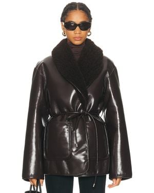 L'academie Neriah Reversible Faux Leather Jacket - Black