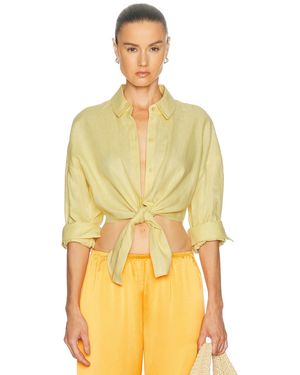 STAUD Lisa Linen Top - Yellow