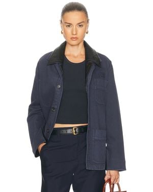 Miu Miu Gabardine Old Pelle Jacket - Blue