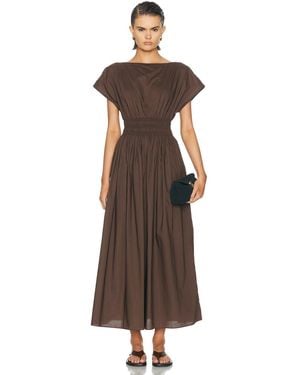 Matteau Shirred Waist Dress - Brown