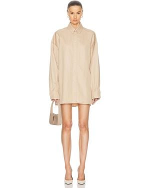 Wardrobe NYC Drill Shirt Mini Dress - Natural