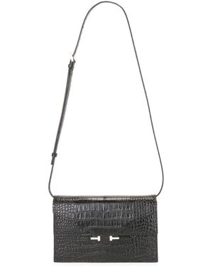 Tom Ford Soft Printed Croc Mini Bag - Black