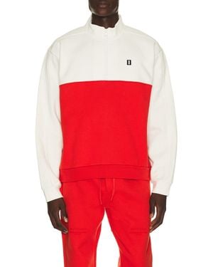 White/space Quarter Zip Sweatshirt - Red