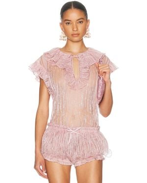 AKNVAS Este Ruffle Top - Pink