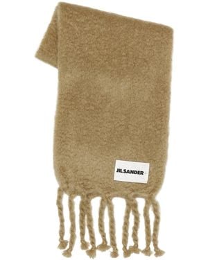 Jil Sander Logo Plain Scarf - Green