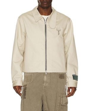 Reese Cooper Cotton Herringbone Work Jacket - Natural