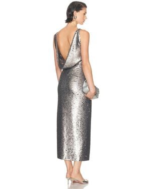 SEV Draped Back Midi Dress - Metallic