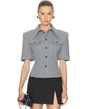 Willy Chavarria Chavela Short Sleeve Shirt - Gray