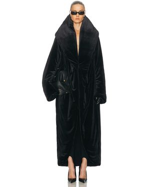 Norma Kamali Oversized Shawl Collar Maxi Coat - Black