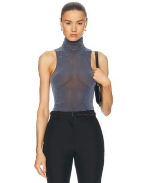 Priscavera Turtleneck Racerback Tank Top - Blue