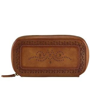 Wolf Brogue 2 Piece Watch Zip Case - Brown