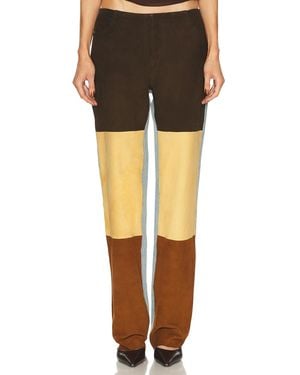 Christopher Esber Spliced Suede Denim Straight Leg - Multicolor