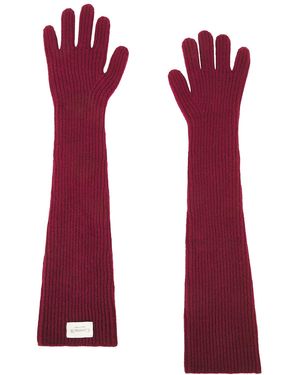 Comme Si Cashmere Long Gloves - Red