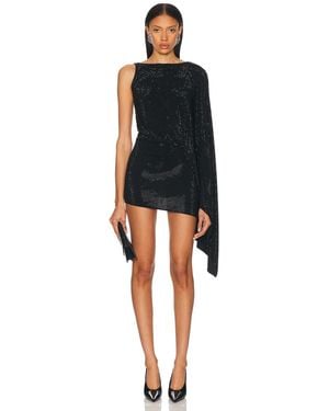 Alexandre Vauthier Macro Crystal Draped Mini Dress - Black