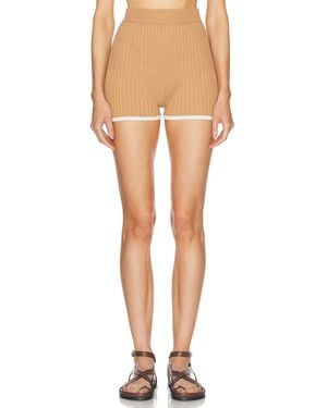 Matthew Bruch Rib Knit Hot Short - Natural