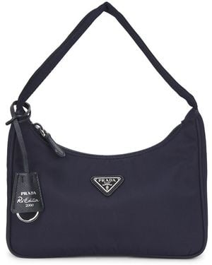 Prada Mini Re-Edition 2000 Re-Nylon Shoulder Bag - Blue
