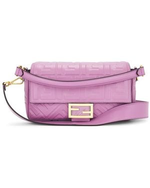 Fendi Zucca Mama Baguette Shoulder Bag - Purple