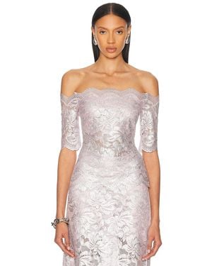 Rabanne Off Shoulder Lace Top - White