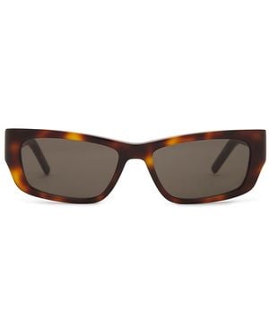 Saint Laurent Rectangular Sunglasses - Brown