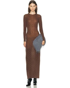 Rabanne Long Sleeve Maxi Dress - Brown