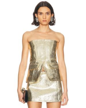 retroféte Annie Leather Top - White