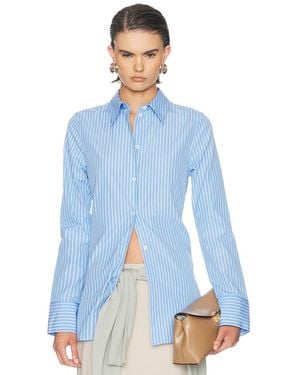 TOTEME Striped Poplin Top - Blue