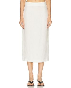 Enza Costa Linen Pencil Skirt - White
