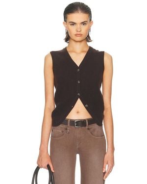 R13 Ribbed Wrap Around Vest - Brown