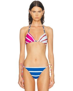 Solid & Striped The Iris Reversible Bikini Top - Blue
