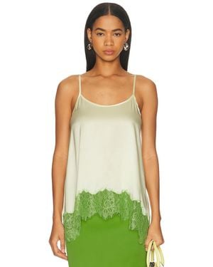 STAUD Chloe Silk Cami Top - Green